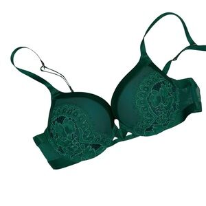 Victoria's Secret Very Sexy Push Up Bra Underwire Lace Green Size 34B